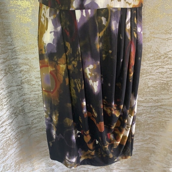 Calvin Klein black/purple Sleeveless geometric pattern sheath dress size 2 - Picture 4 of 11